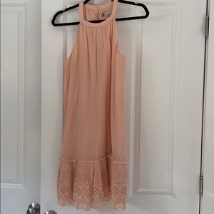 Blush Loft halter dress with lace detail